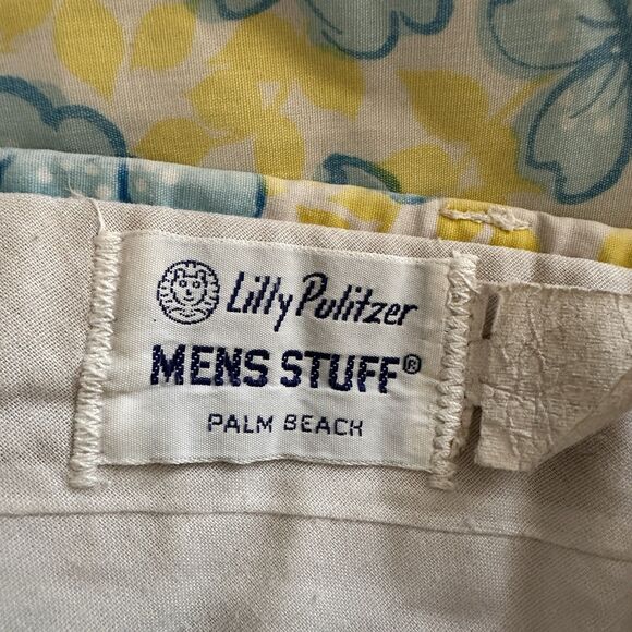 🤩RARE Lily Pulitzer men’s stuff Blue Yellow Floral Print size 37 x 27 - Picture 7 of 15